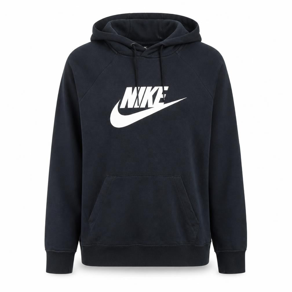 Nike Womens Black Pullover Hoodie Medium Cotton Blend Logo Print