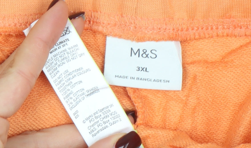 Marks and Spencer Men's Orange 3XL Jersey Sweat Shorts