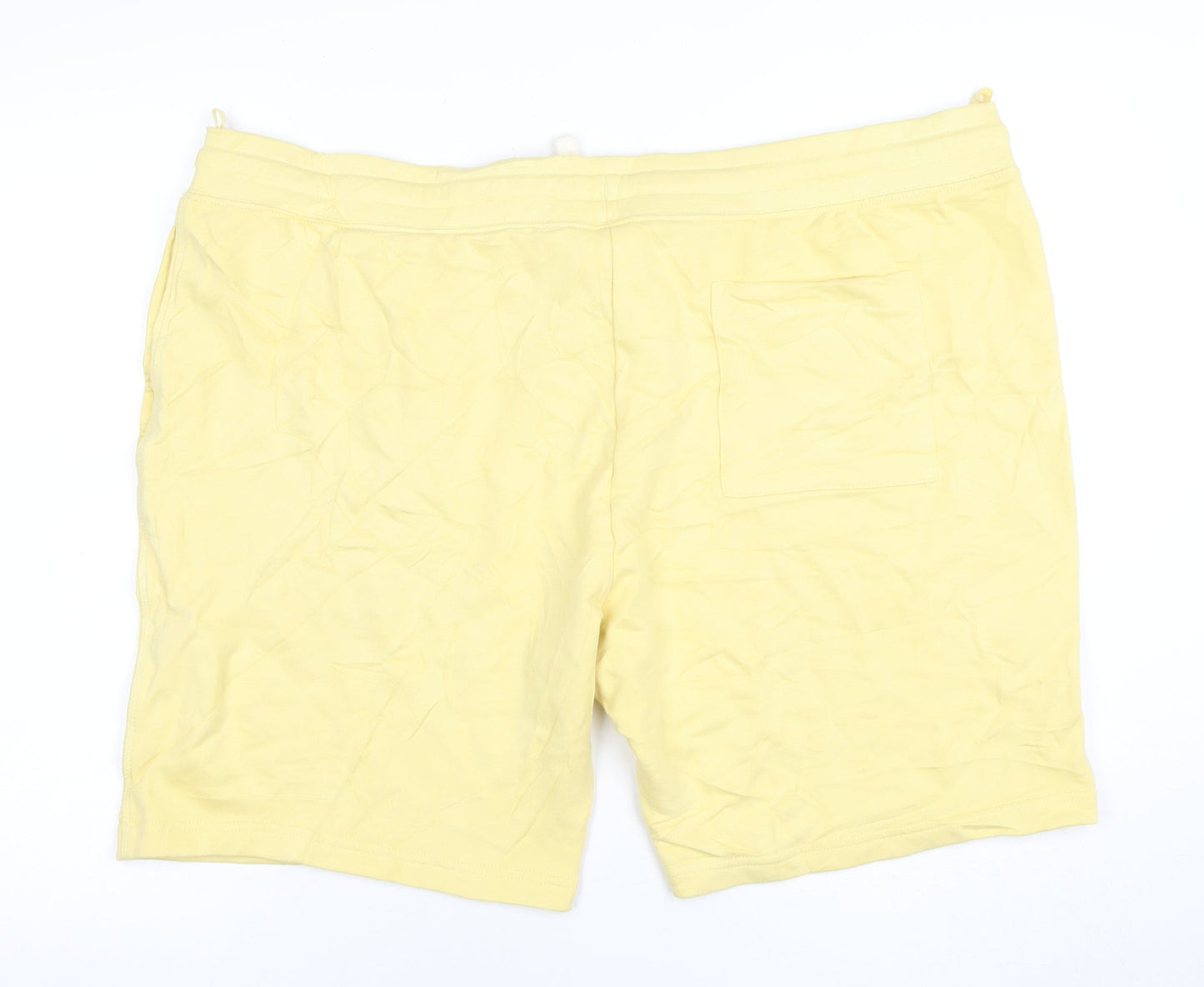 Marks and Spencer Men's Yellow 3XL Sweat Shorts with Drawstring Waist