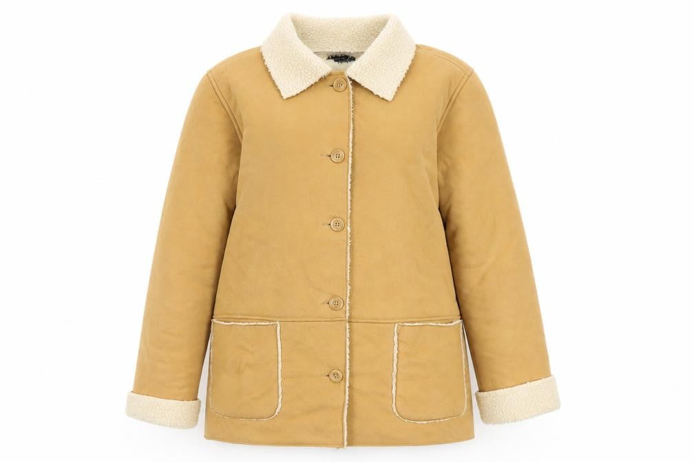 B.C. Clothing Women’s Brown L Fleece Lined Button Jacket