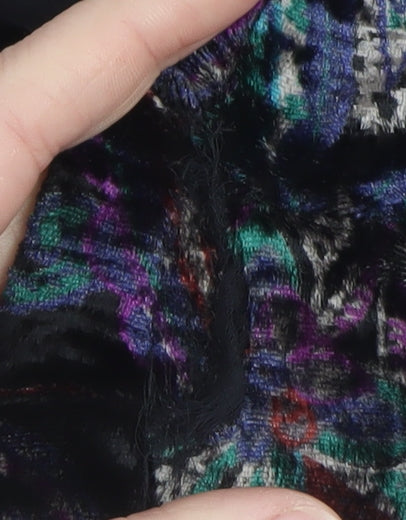 Monsoon Women's Black Velvet Floral Tunic Blouse Size 16