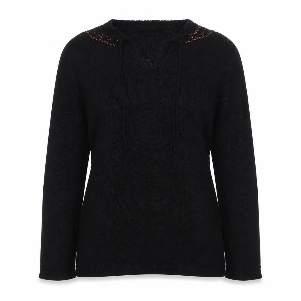 Wallis Women’s Black V-Neck Long Sleeve Knit Jumper Size 14
