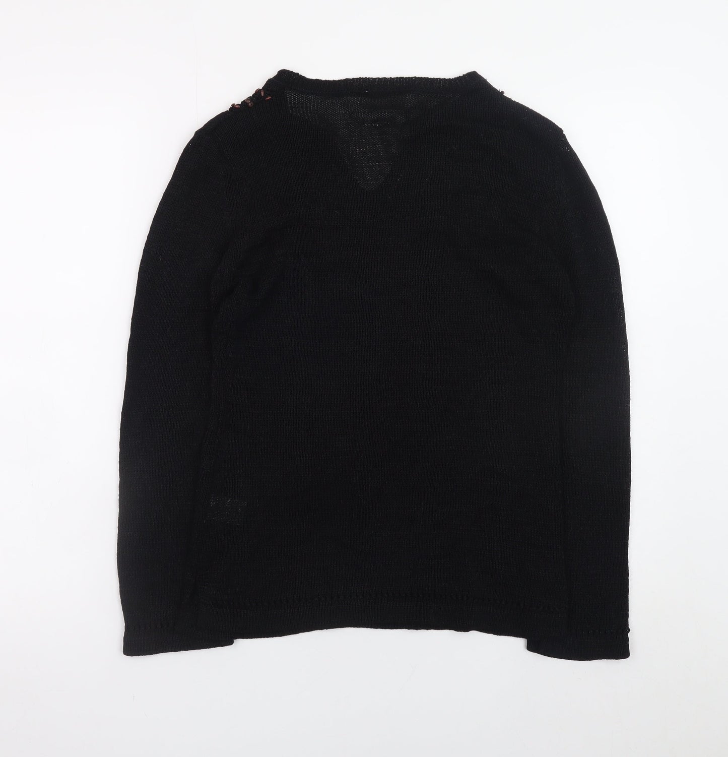 Wallis Women’s Black V-Neck Long Sleeve Knit Jumper Size 14