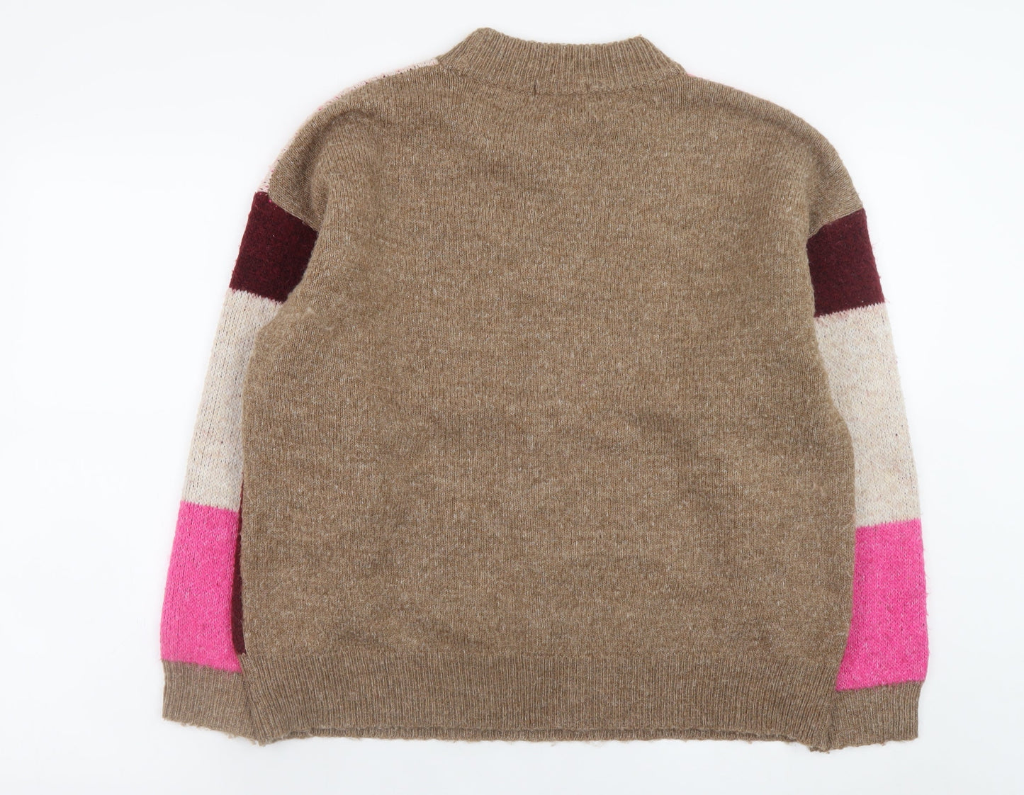 Tu Women’s Multicoloured Check Knit Crew Neck Jumper Size 14