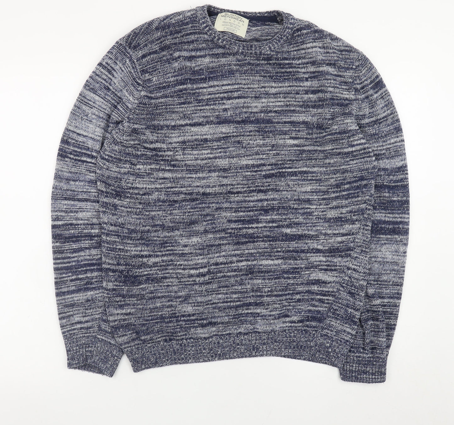 Burton Menswear London Men's Blue Crew Neck Pullover Jumper Medium