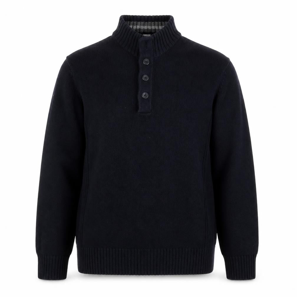 Marks & Spencer Men's Black XL Henley Cotton Jumper