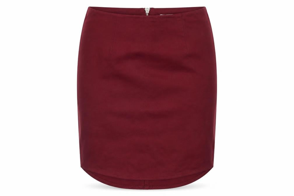 Glamorous Womens Red Short Pencil Skirt Size S Zip Stretch