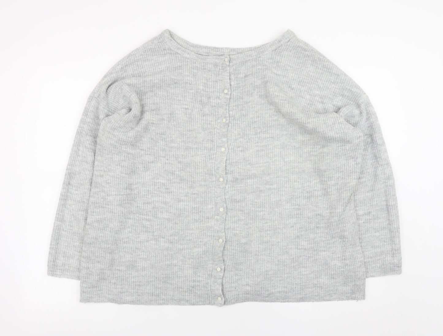 Joules Women's Grey Knit Long Sleeve Button Cardigan Size 18