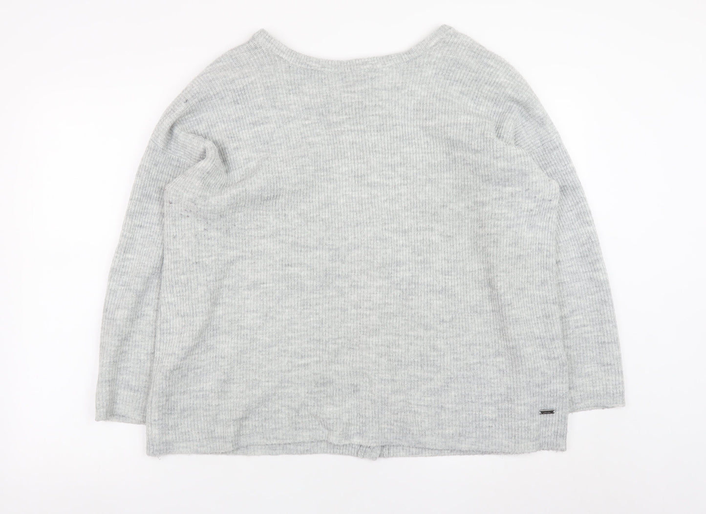 Joules Women's Grey Knit Long Sleeve Button Cardigan Size 18