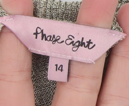 Phase Eight Women's Silver Metallic Shrug Cardigan Size 14