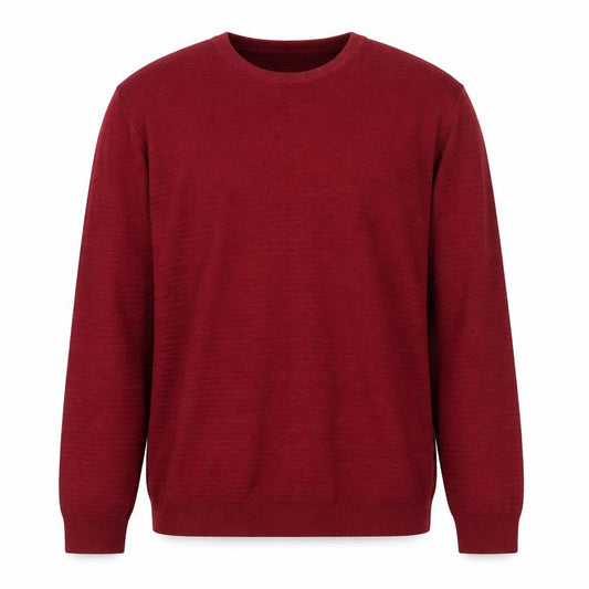 Marks & Spencer Men's Red Cotton Acrylic Crew Neck Jumper L