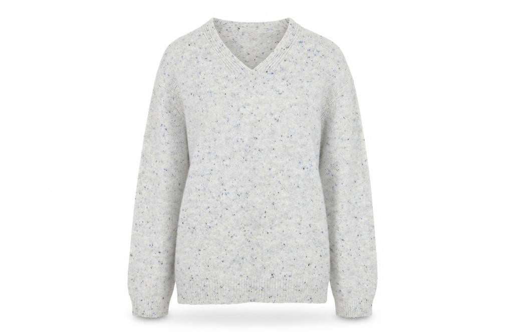 Marks & Spencer Womens Grey V-Neck Knit Jumper XS