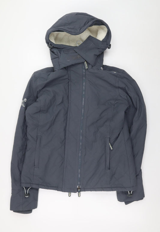 Superdry Men's Grey Windcheater Hooded Jacket Size M Windproof Outdoor