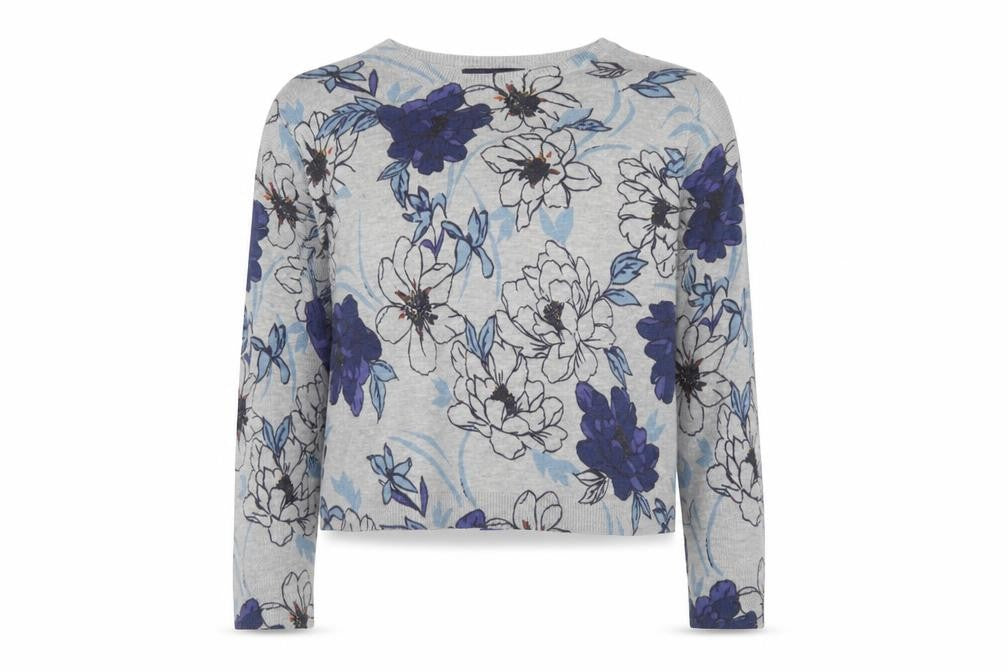 Marks & Spencer Women’s Grey Floral Crew Neck Jumper Size 12