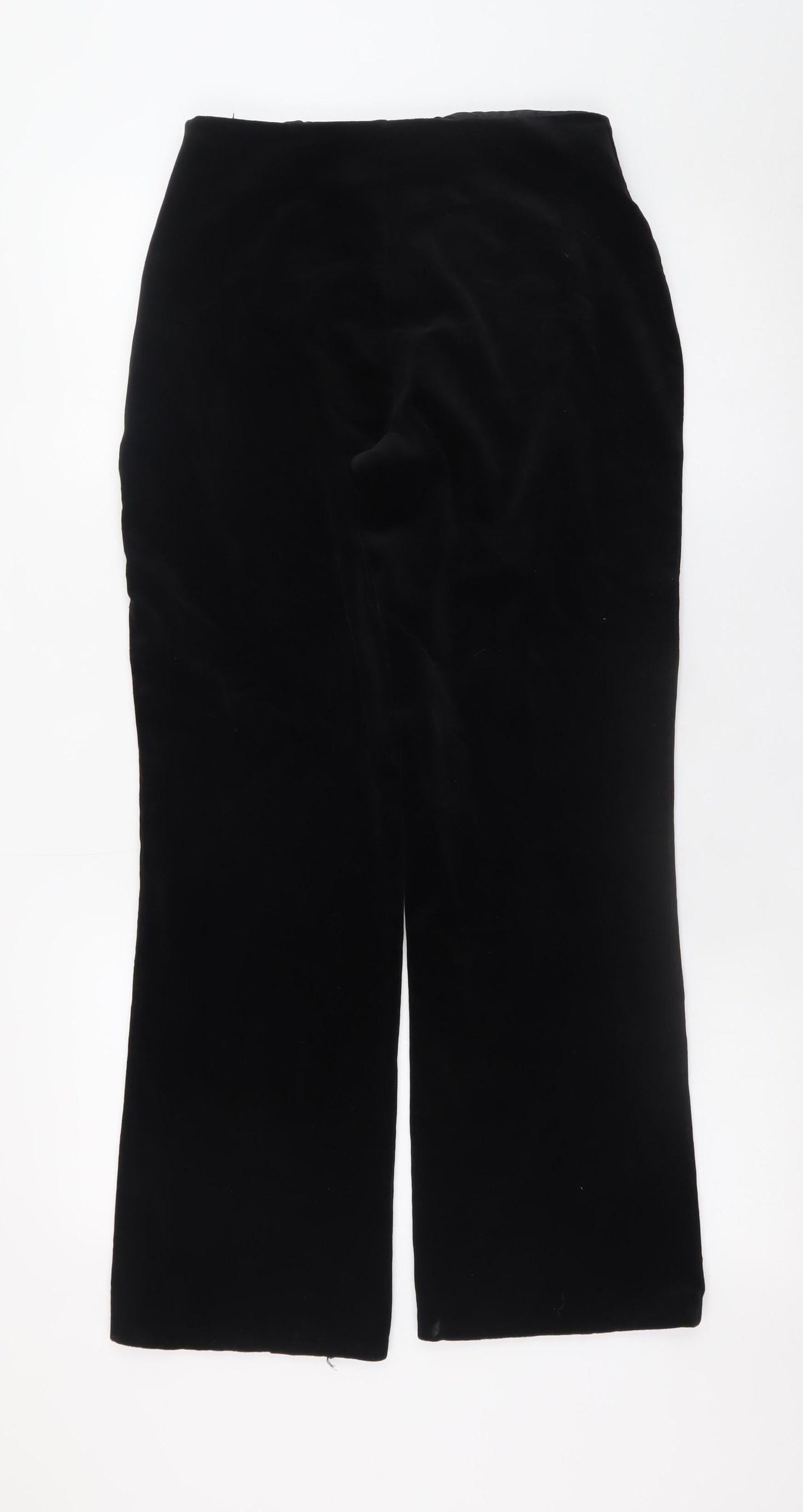 Marks and Spencer Women's Black Velvet Stretch Trousers UK 10