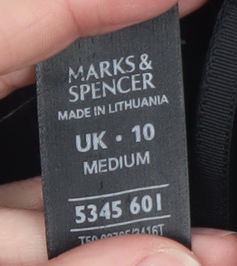 Marks and Spencer Women's Black Velvet Stretch Trousers UK 10