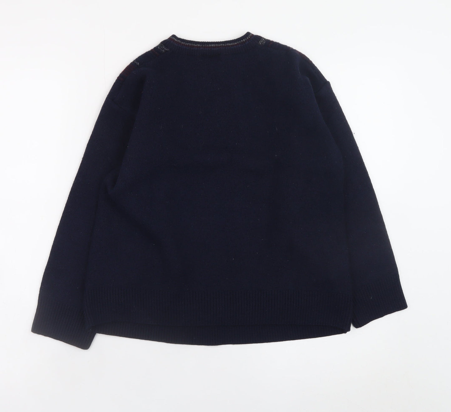 Gabicci Boys Navy Striped Pullover Jumper XL Merino Wool Acrylic Blend