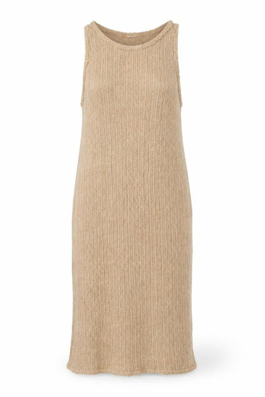 Pull&Bear Women Beige Knit Midi Tank Dress Size 14