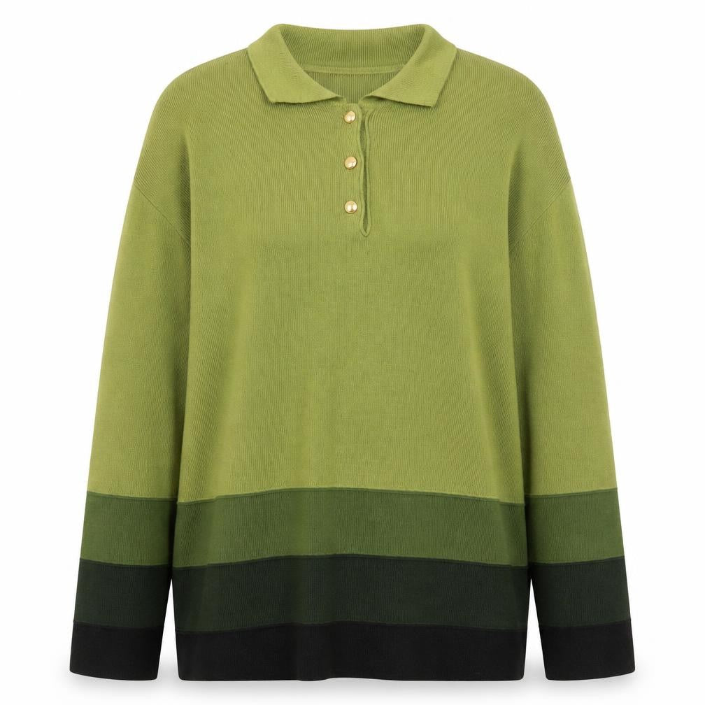 Tre Nani Women’s Green Wool Blend Collared Henley Jumper M