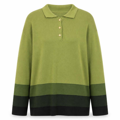 Tre Nani Women’s Green Wool Blend Collared Henley Jumper M