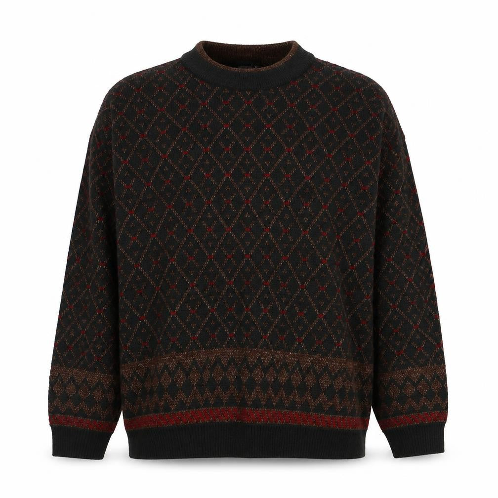 Marks & Spencer St Michael Men's Brown Argyle Knit XL Jumper