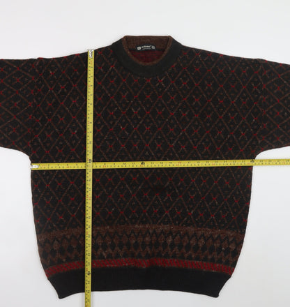 Marks & Spencer St Michael Men's Brown Argyle Knit XL Jumper