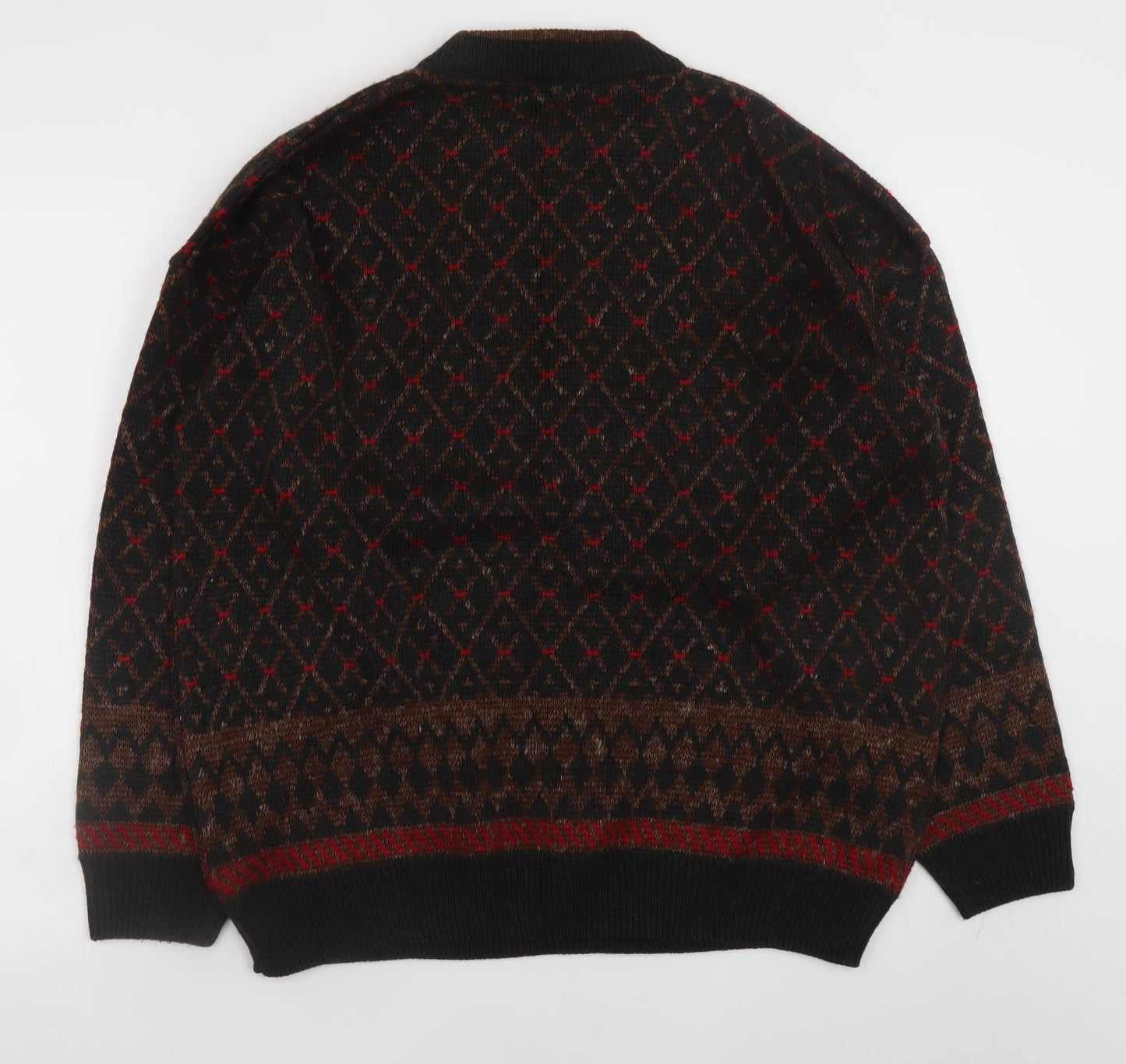 Marks and Spencer St Michael Men's Brown Argyle Knit XL Jumper