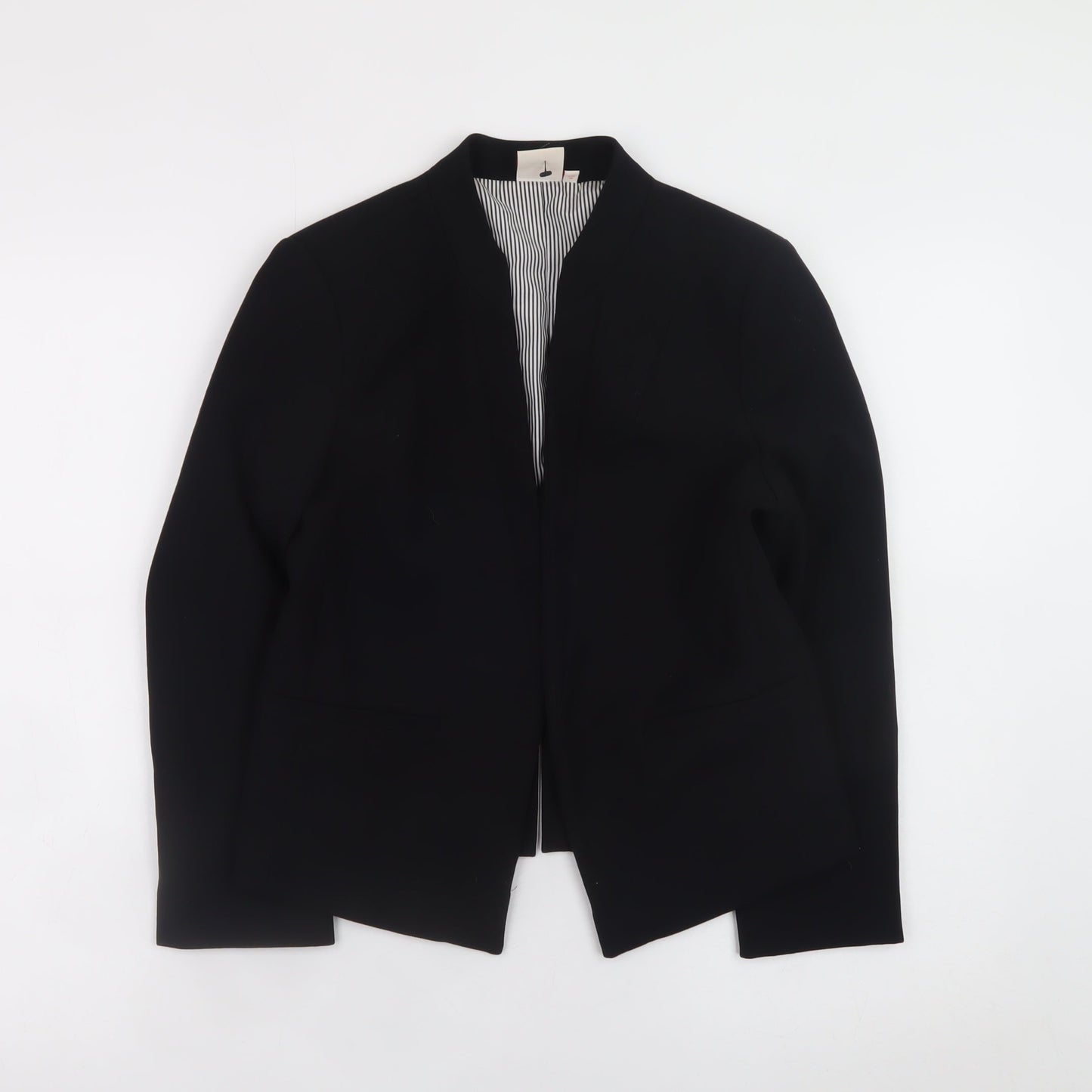 Next Women Black Regular Fit Collarless Blazer Size 8
