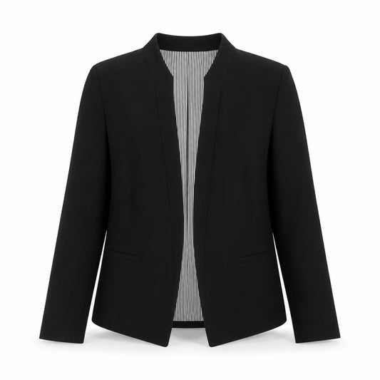 Next Women Black Regular Fit Collarless Blazer Size 8