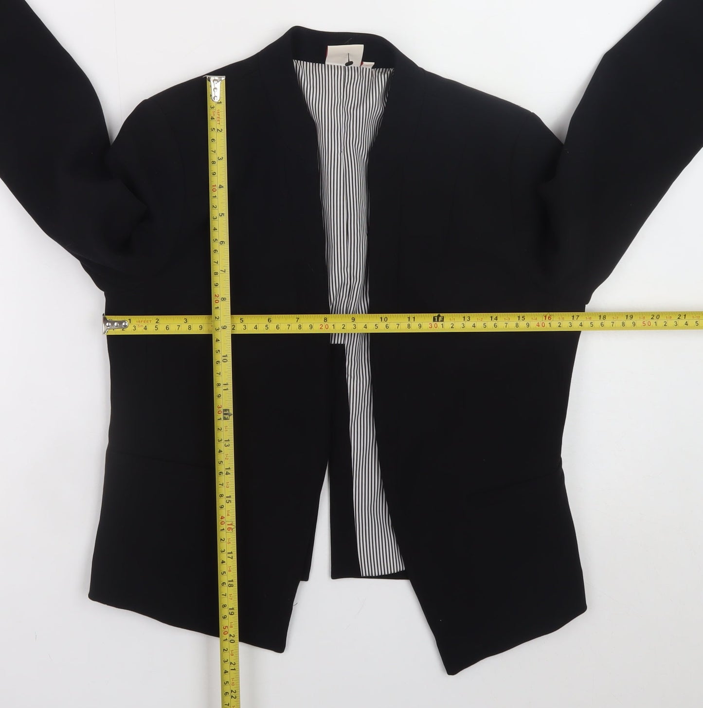 Next Women Black Regular Fit Collarless Blazer Size 8