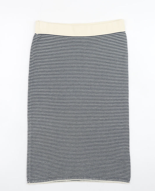 Skunkfunk Women’s Black Striped Pencil Skirt Size S Knee Length Stretch