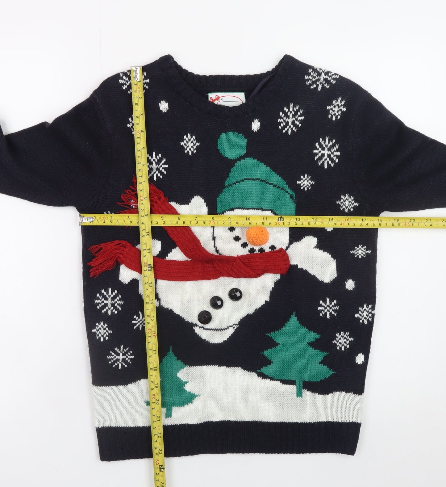Atmosphere Women's Blue XS Christmas Snowman Knit Jumper