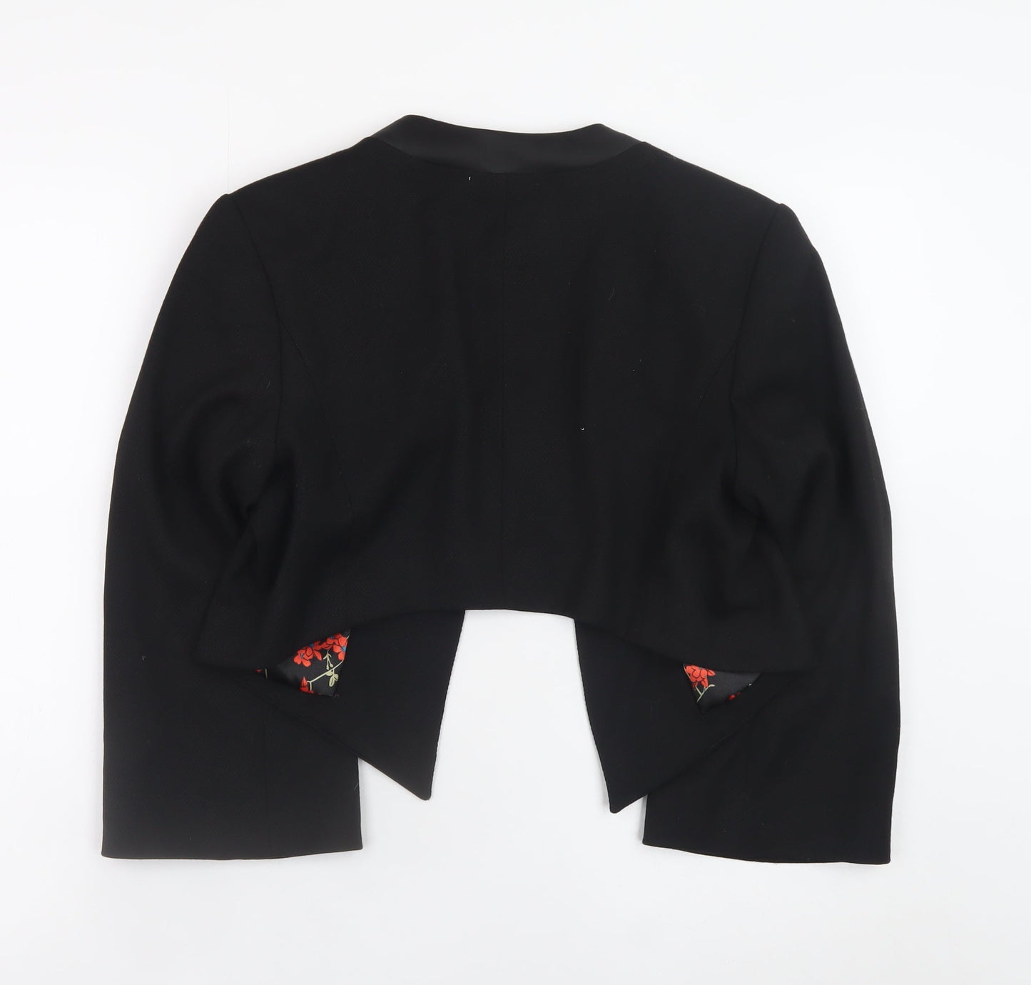 TU Women's Black Cropped Blazer Jacket Size 12 Lined
