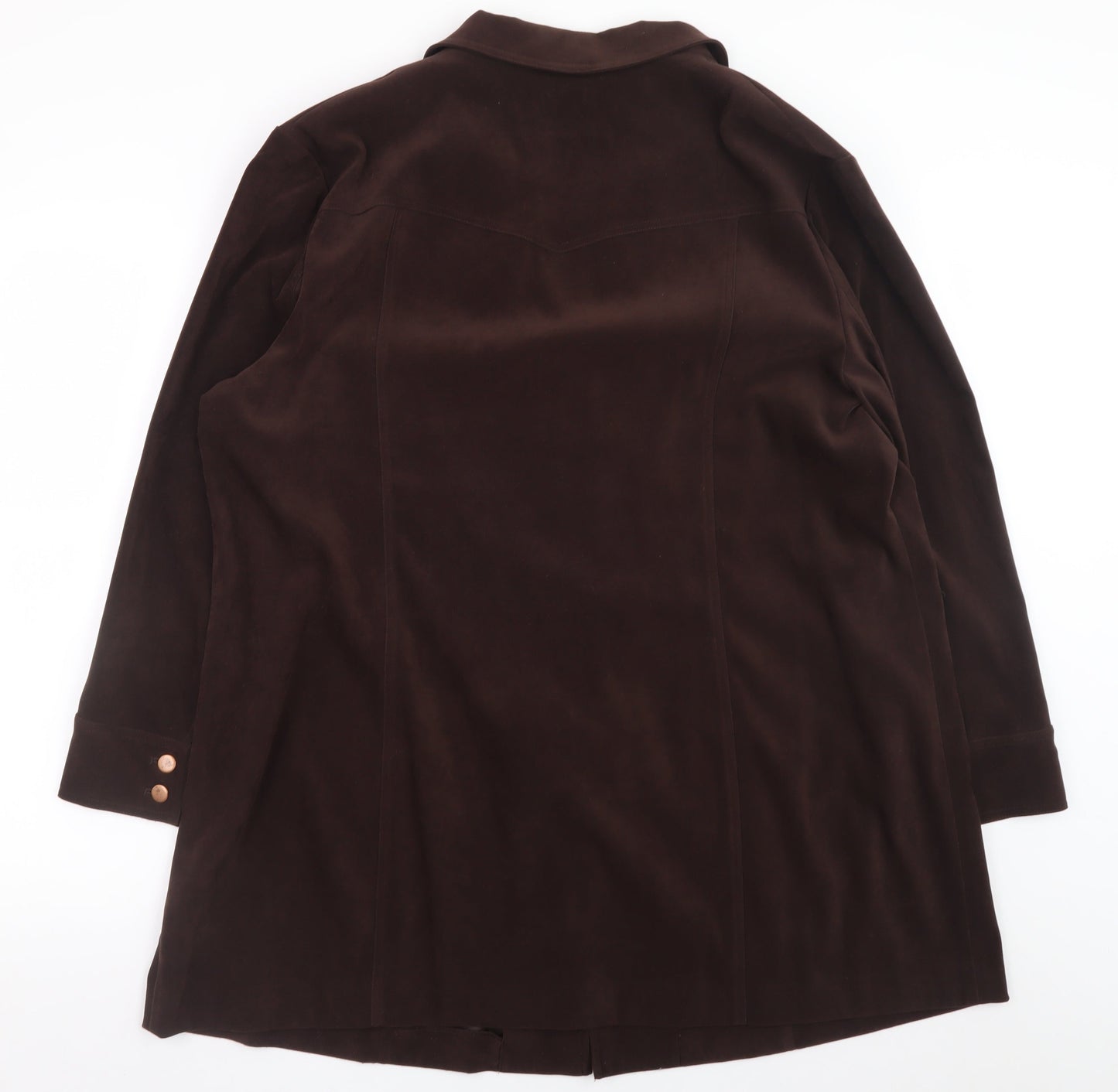 Elvi Women’s Brown Plus Size 24 Classic Velvet Look Blazer Jacket