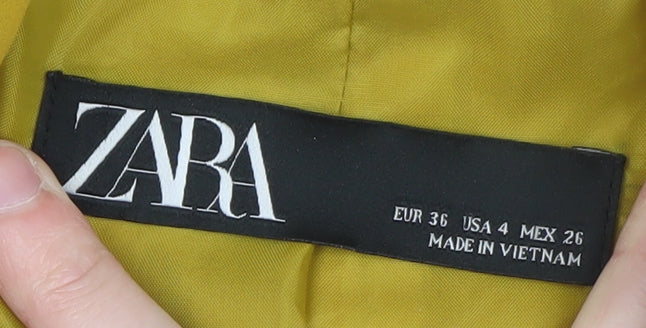 ZARA Women’s Yellow Slim Fit Single Breasted Blazer Size 8