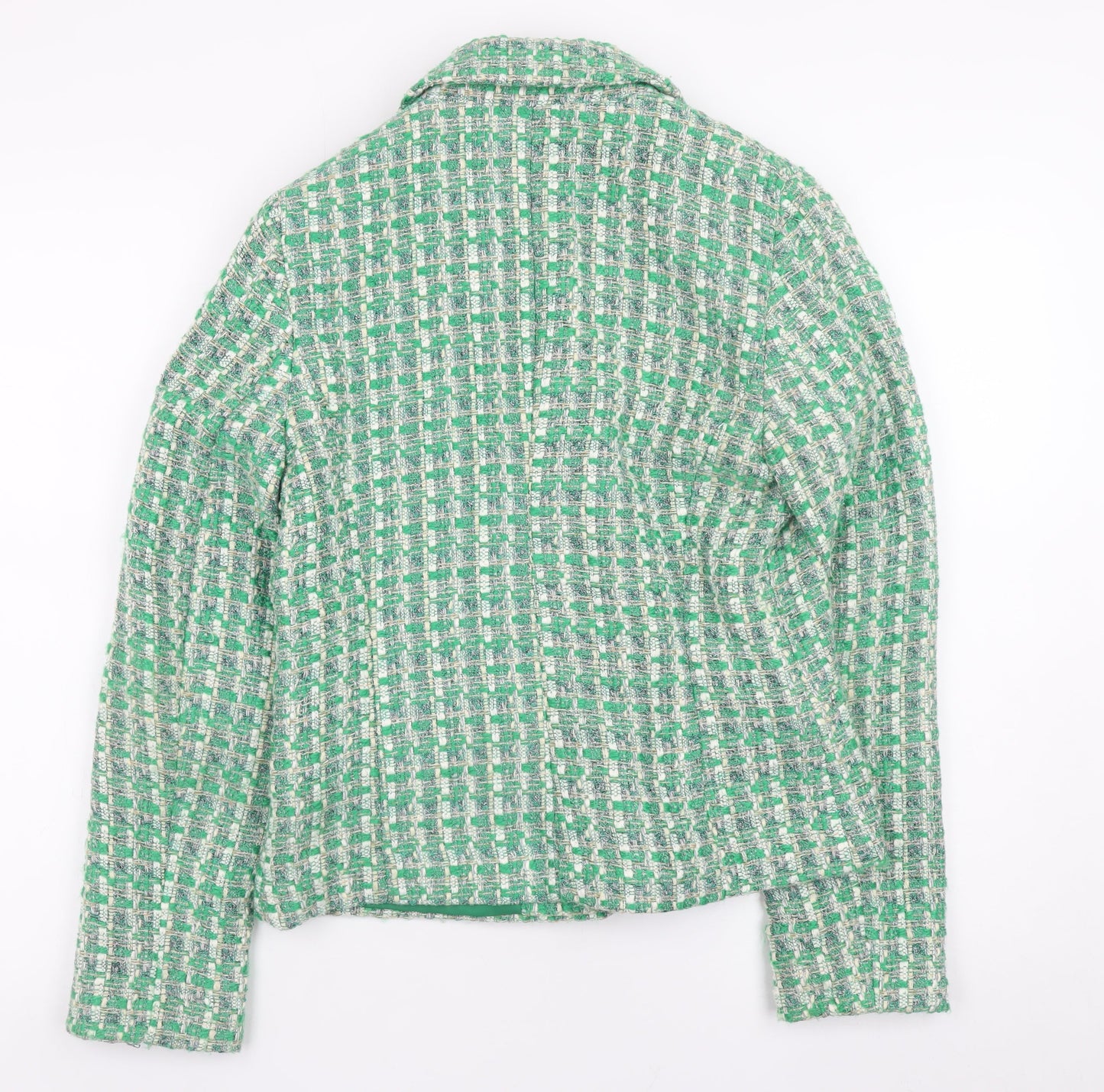 Primark Women Green Check Tweed Blazer Jacket Size 6