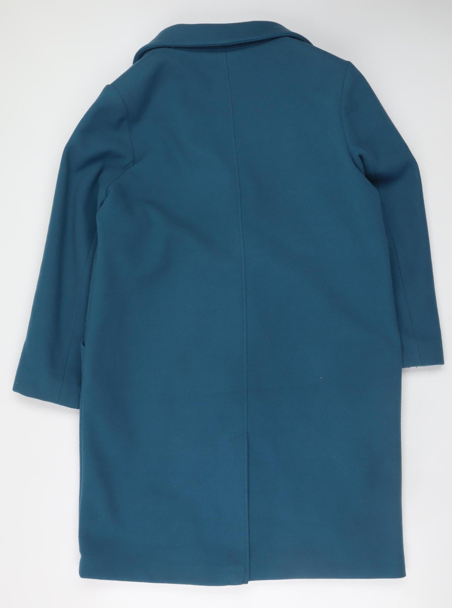George Women's Teal Long Polyester Overcoat Size 16 Classic Style