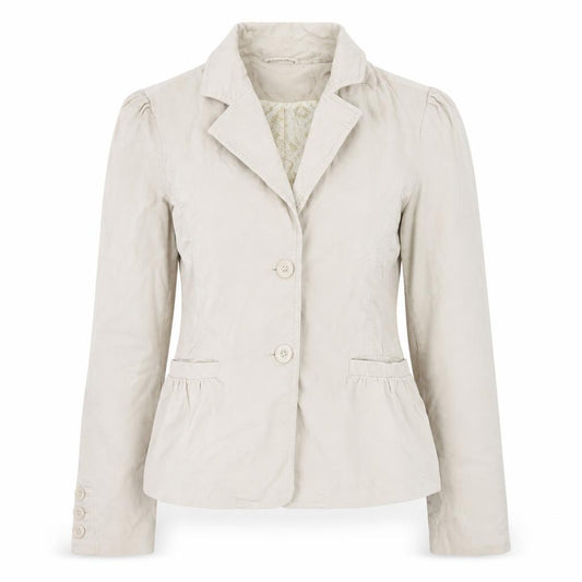 BHS Women Beige Cotton Blazer Jacket Size 12 Classic Style