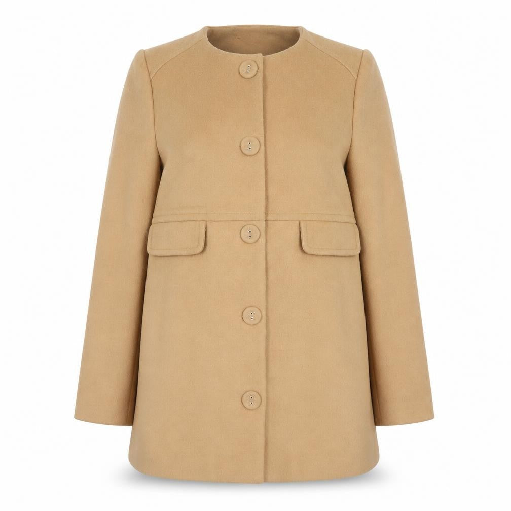 Marks & Spencer Women’s Beige Wool Blend Mid-Length Coat Size 14