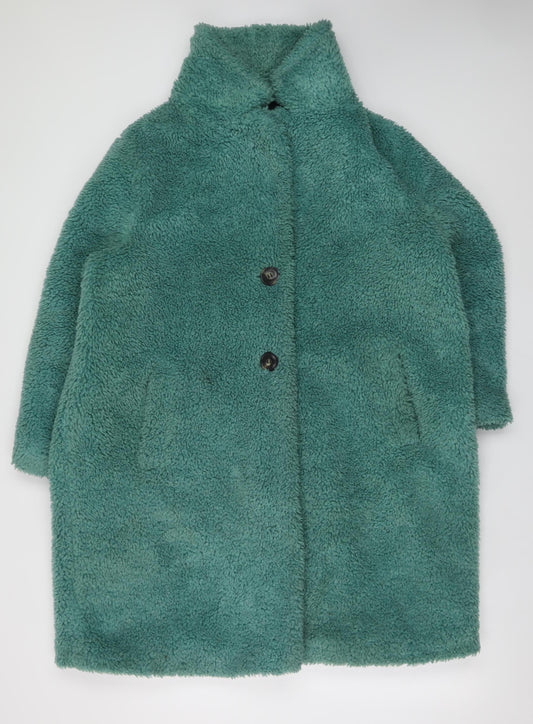 Papaya Petite Green Teddy Coat Women's Size 18 Polyester Mid-Length