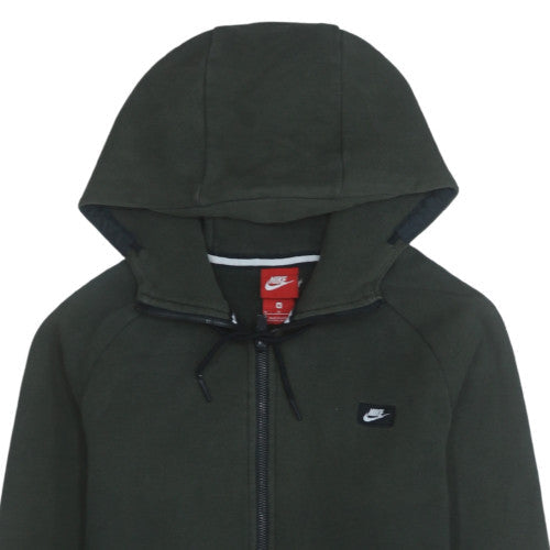 Nike Mens Green Full Zip Hoodie Fleece Regular Fit Size M