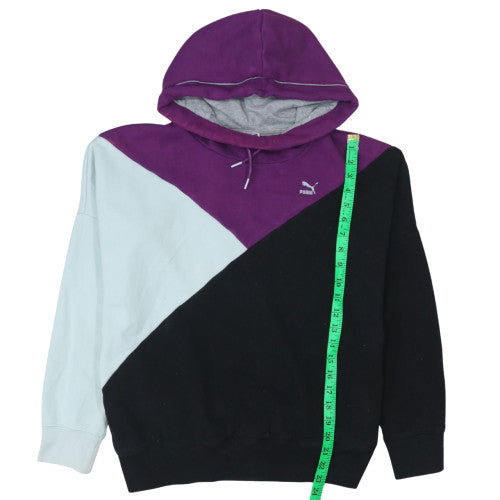Puma Women’s Purple Black Colourblock Pullover Hoodie UK 14