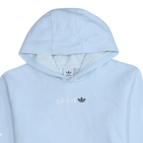 Adidas Girls Light Blue Pullover Hoodie Size 13-14 Years Fleece Lined