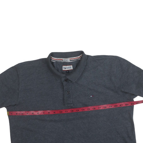 Hilfiger Denim Men's Grey Polo Shirt XL Cotton Short Sleeve Classic Fit