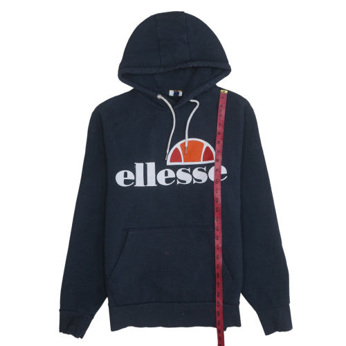 Ellesse Men's Navy Hoodie L Pullover Graphic Logo Cotton Blend