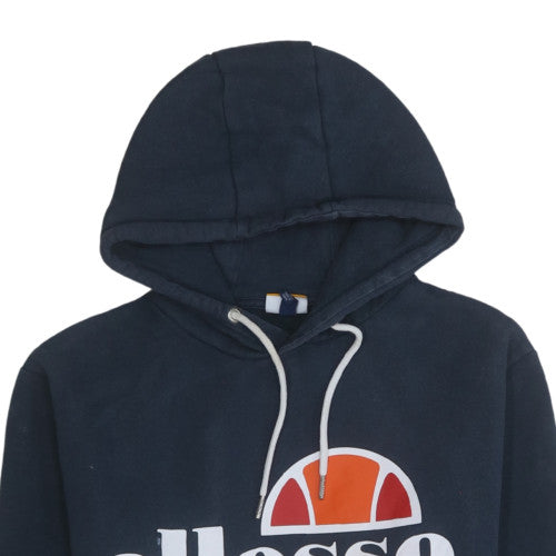 Ellesse Men's Navy Hoodie L Pullover Graphic Logo Cotton Blend