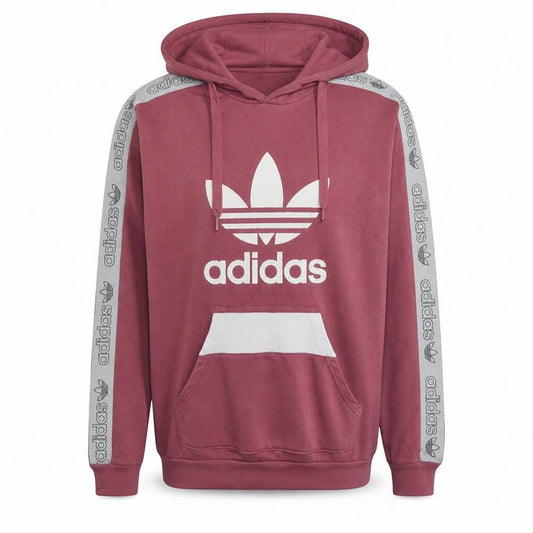 Adidas Womens Pink Hooded Pullover Sweatshirt UK 10 Logo Design