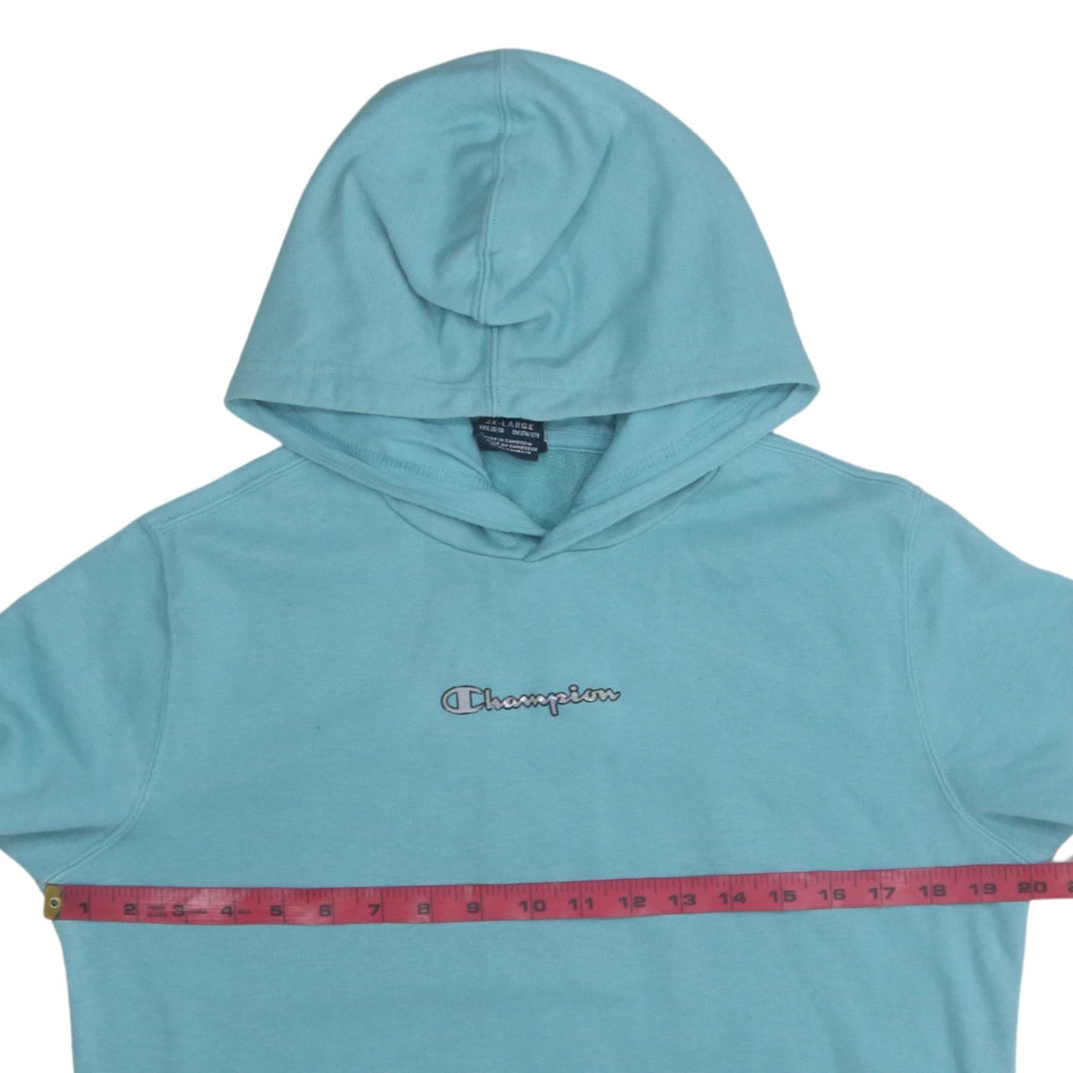 Champion Girls Blue 2XL Pullover Hoodie with Logo Front Pocket