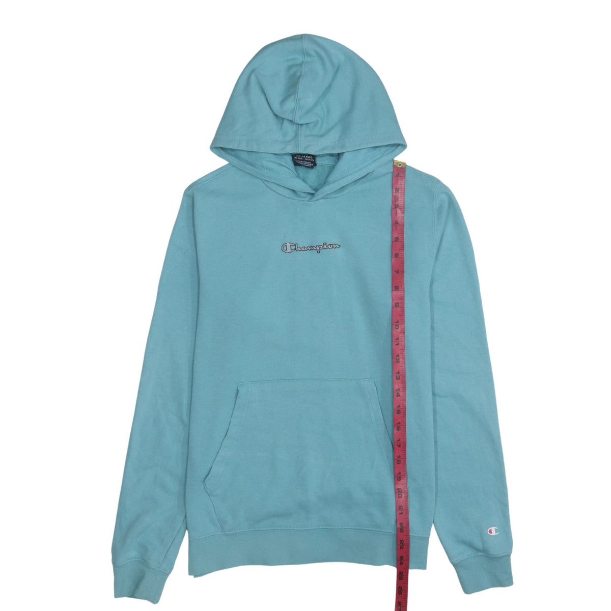Champion Girls Blue 2XL Pullover Hoodie with Logo Front Pocket