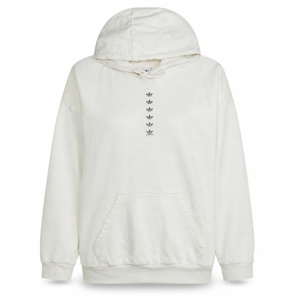 Adidas Women White Pullover Hoodie Size 18 Cotton Fleece